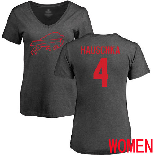 NFL Women Buffalo Bills #4 Stephen Hauschka Ash One Color T Shirt->women nfl jersey->Women Jersey